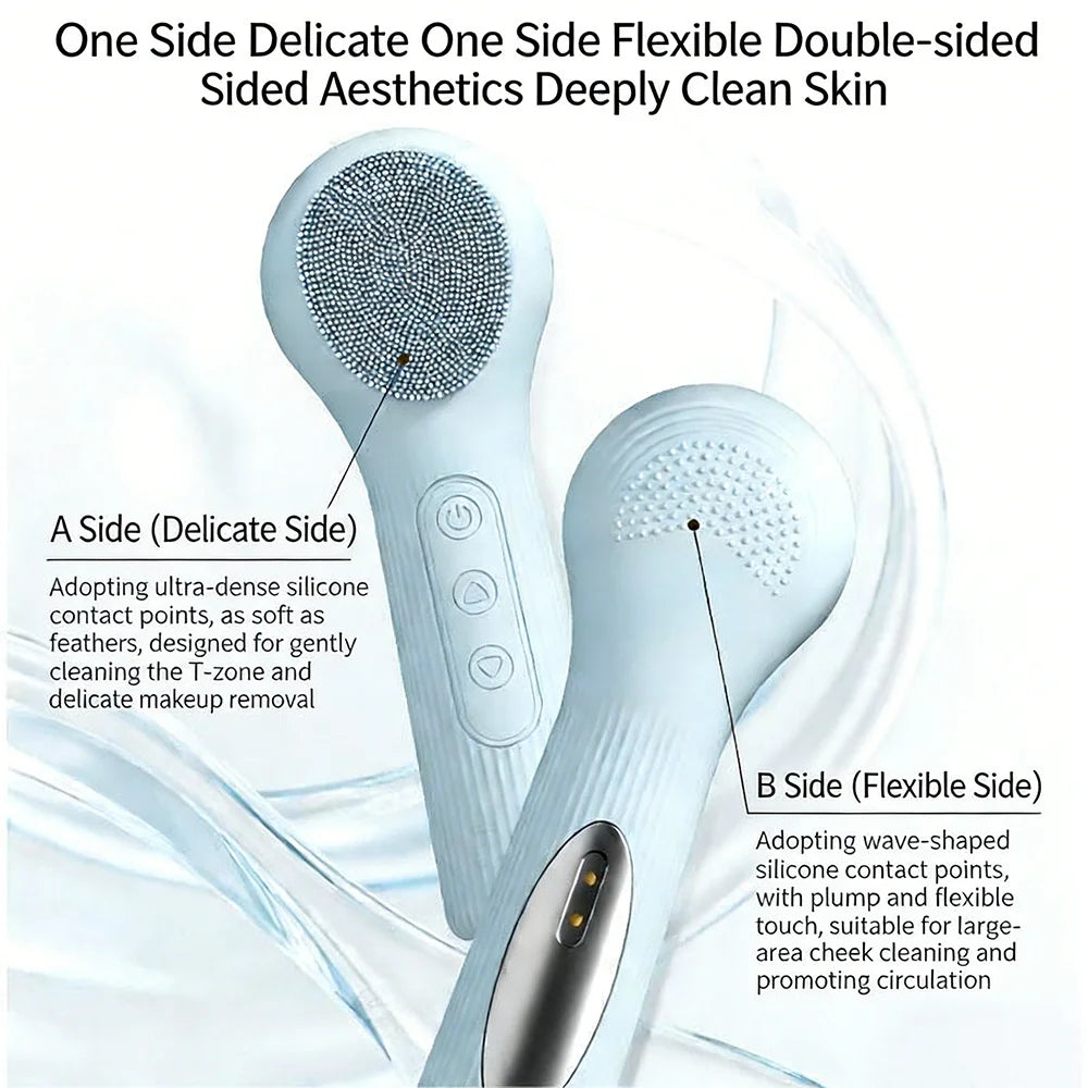 2-in-1 Heated Silicone Facial Cleansing Brush