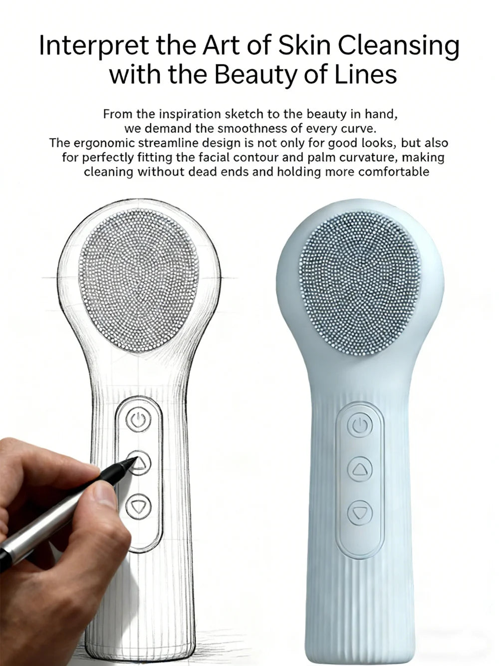 2-in-1 Heated Silicone Facial Cleansing Brush