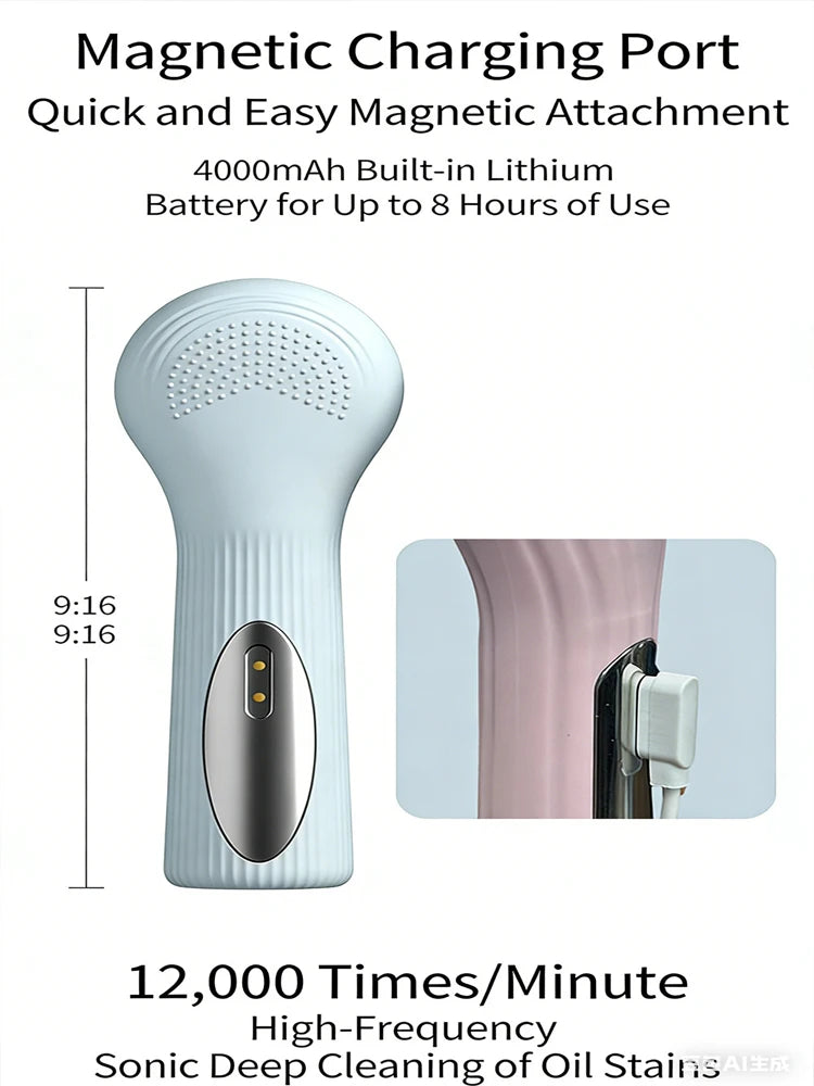 2-in-1 Heated Silicone Facial Cleansing Brush