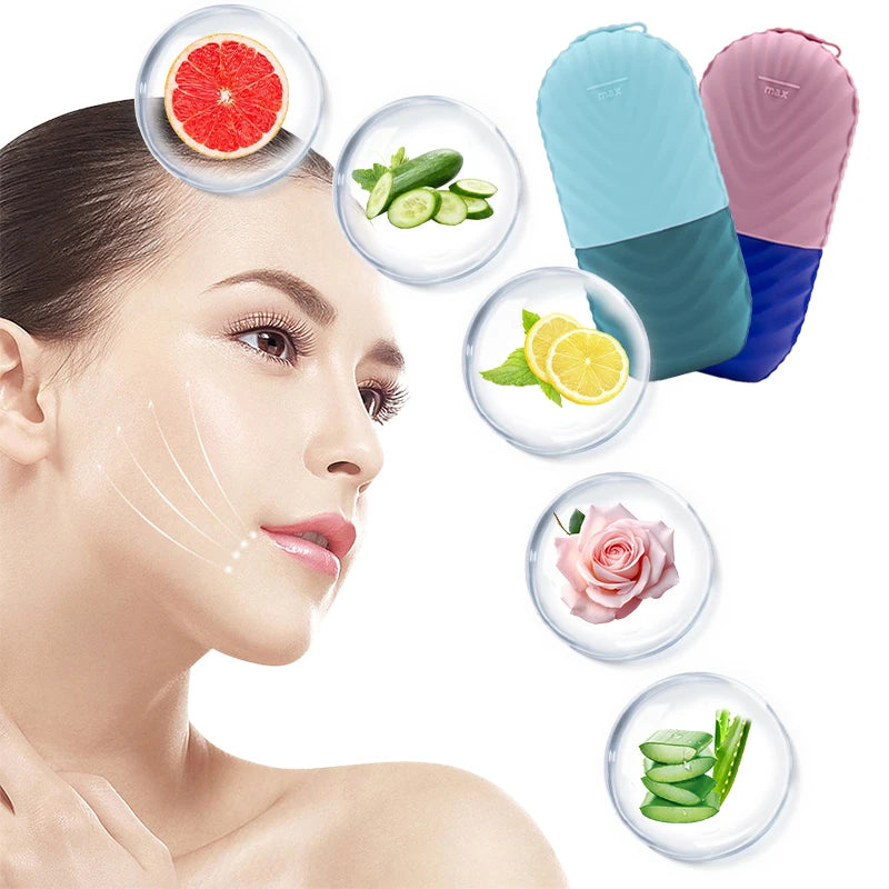 Facial Ice Massage Roller – Silicone Skin Cooling & Beauty Tool