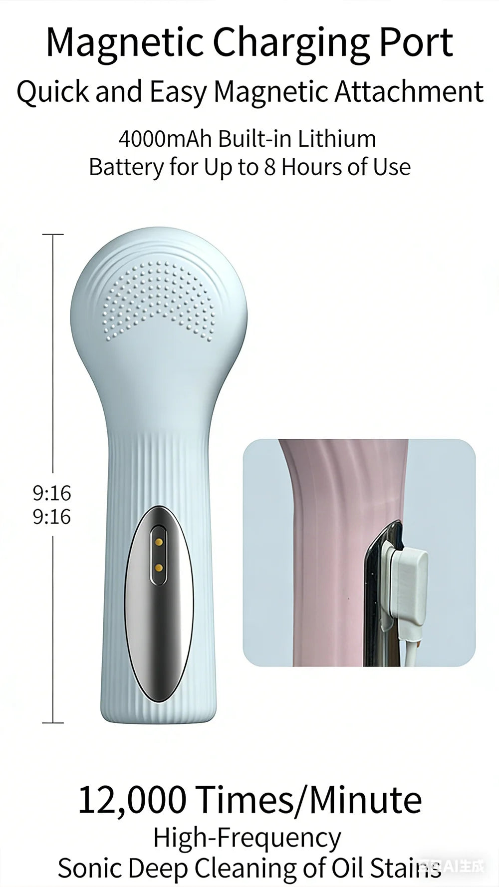 2-in-1 Heated Silicone Facial Cleansing Brush