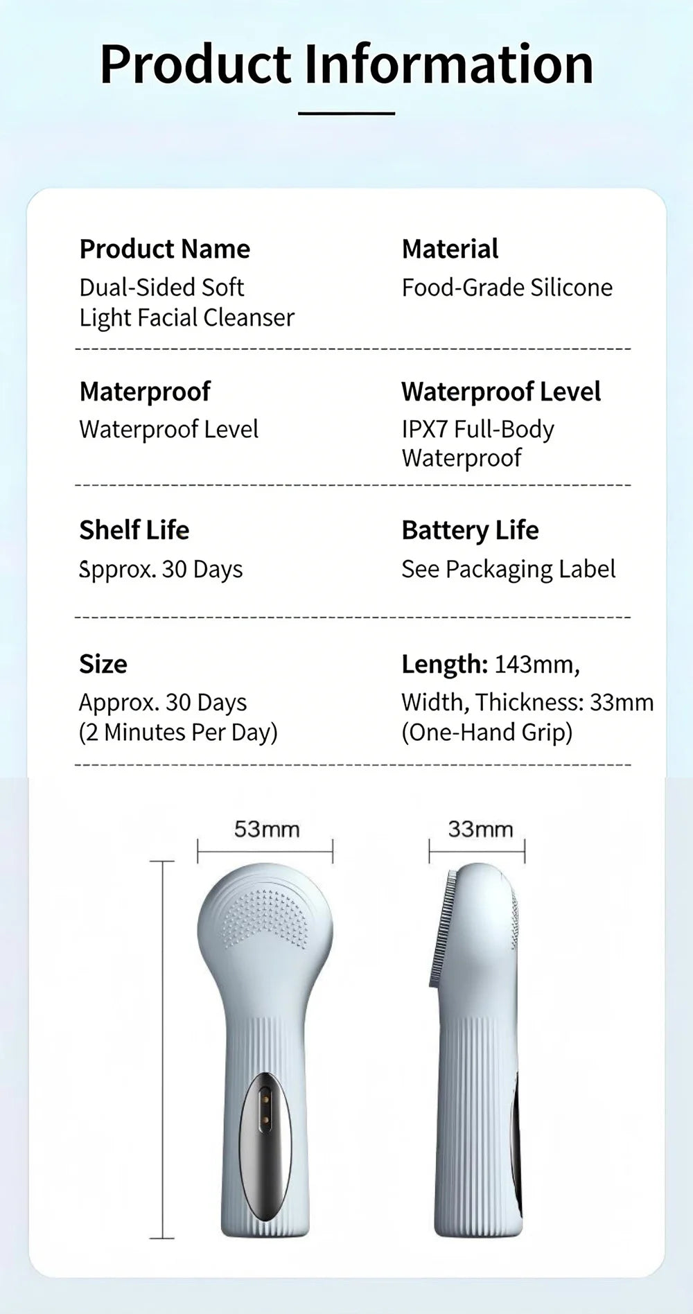 2-in-1 Heated Silicone Facial Cleansing Brush