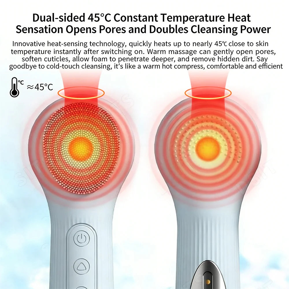 2-in-1 Heated Silicone Facial Cleansing Brush